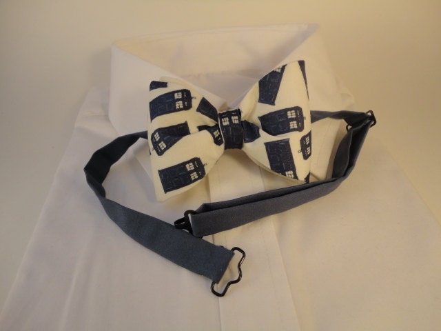 Pre tied Adjustable made with Tardis Fabric