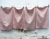 Pink - Madder & Chamomile Botanically Dyed Tea Towel Linen / Cotton Blend Fabric - Hand Sewn - Free Shipping
