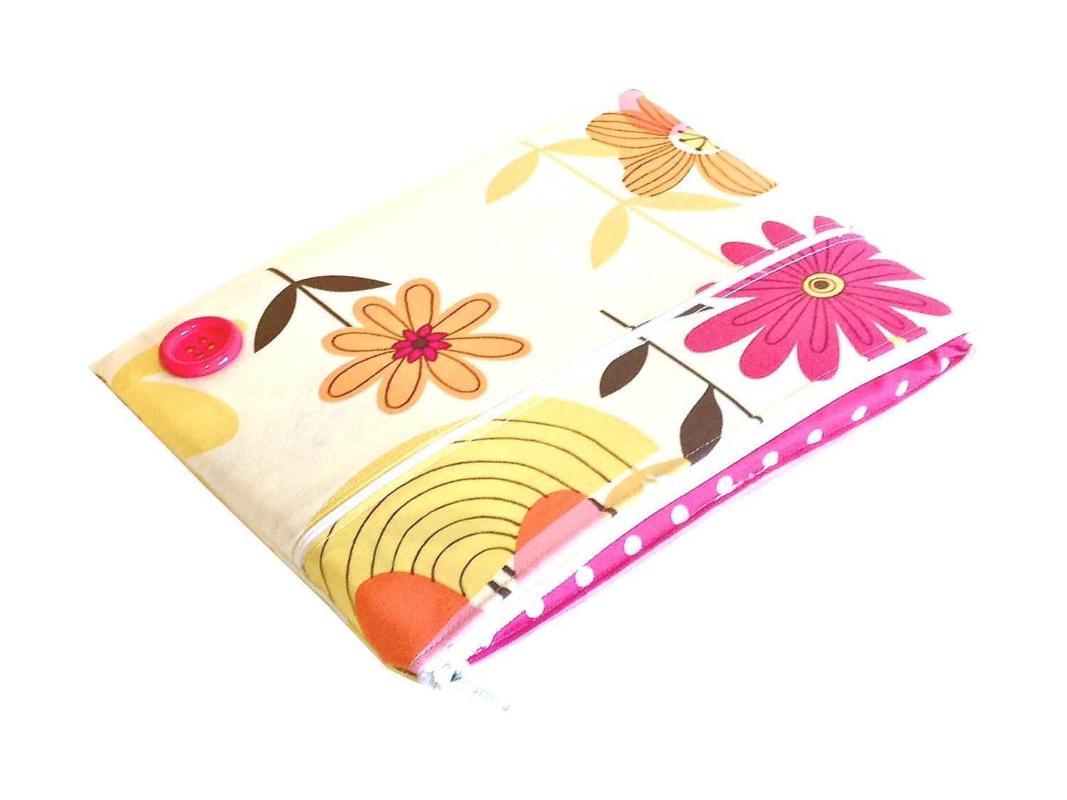 CLEARANCE iPad Case, iPad Sleeve, iPad Cover, PADDED, Pink Flowers