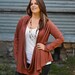 Plus size cardigan - wraparound sweater in rust jersey - fall fashion