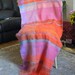 Use code SHIPMEFREE now for Free shipping, Handwoven Wall Hanging, orange turquoise, lavender, southwestern art, woven panel, woven wrap
