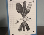 Utensil Thank You - 6-Pack Gocco Screen Printed Thank You Cards