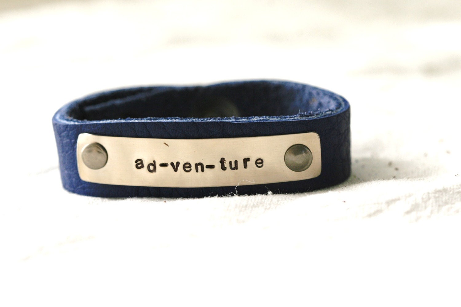 Adventure Bracelet...Silver...Handstamped...Travel...Modern...Simple...Free Shipping