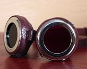 Purple Lizard Texture Leather Steampunk Goggles