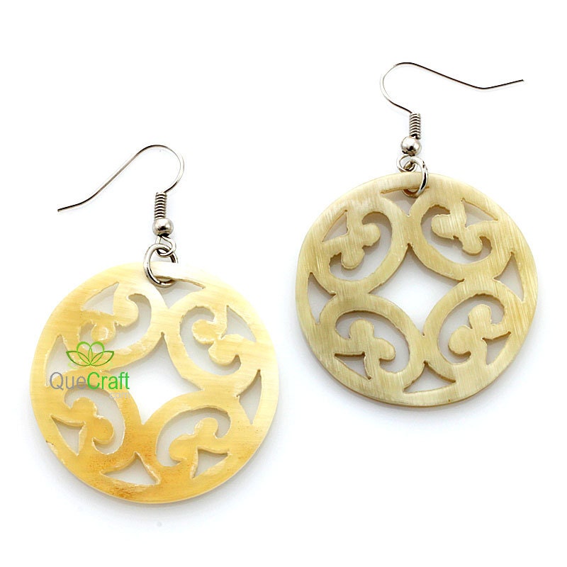 Organic Horn Earrings 1 Pair Handmade