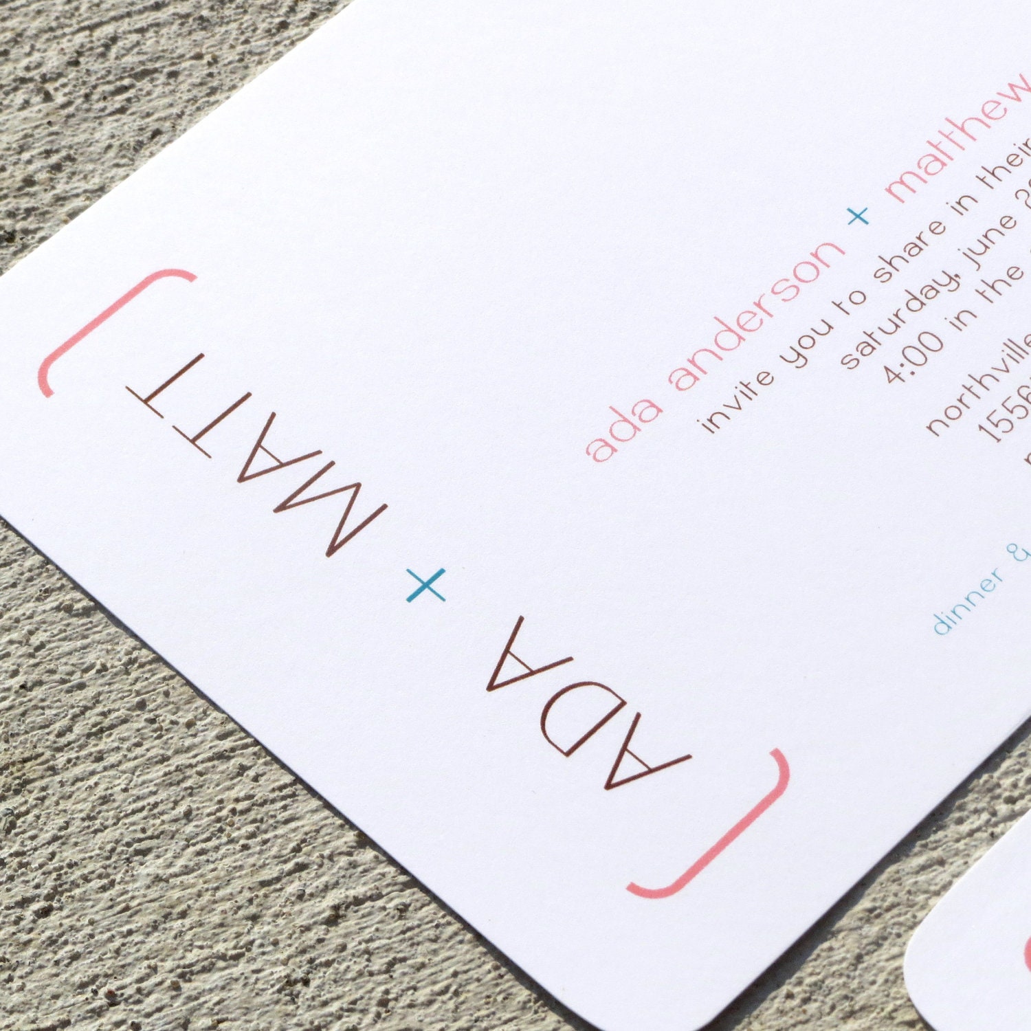 Modern Wedding Invitation Typography Ada - Deposit