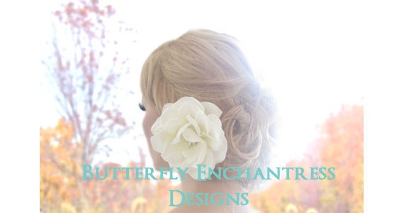 Bridal Hair Clip, Wedding Hair Accessories, Hair Flower - Starfire Ivory Natalia Rose Flower Clip