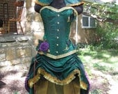 steampunk poison ivy costume burlesque circus corset custom made
