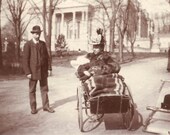 vintage photo Weisbaden Germany Woman Holds Wrapped Baby Wheelchair unusual