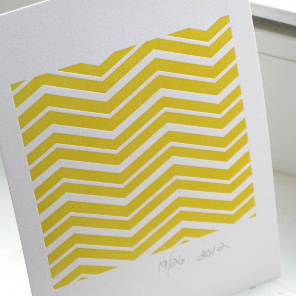 Chevron 5" x 7" letterpress print