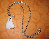 Halloween Ghost Necklace Jewelry Charm Pendant Spooky Cute Costume Accessory FREE SHIPPING USA/Canada