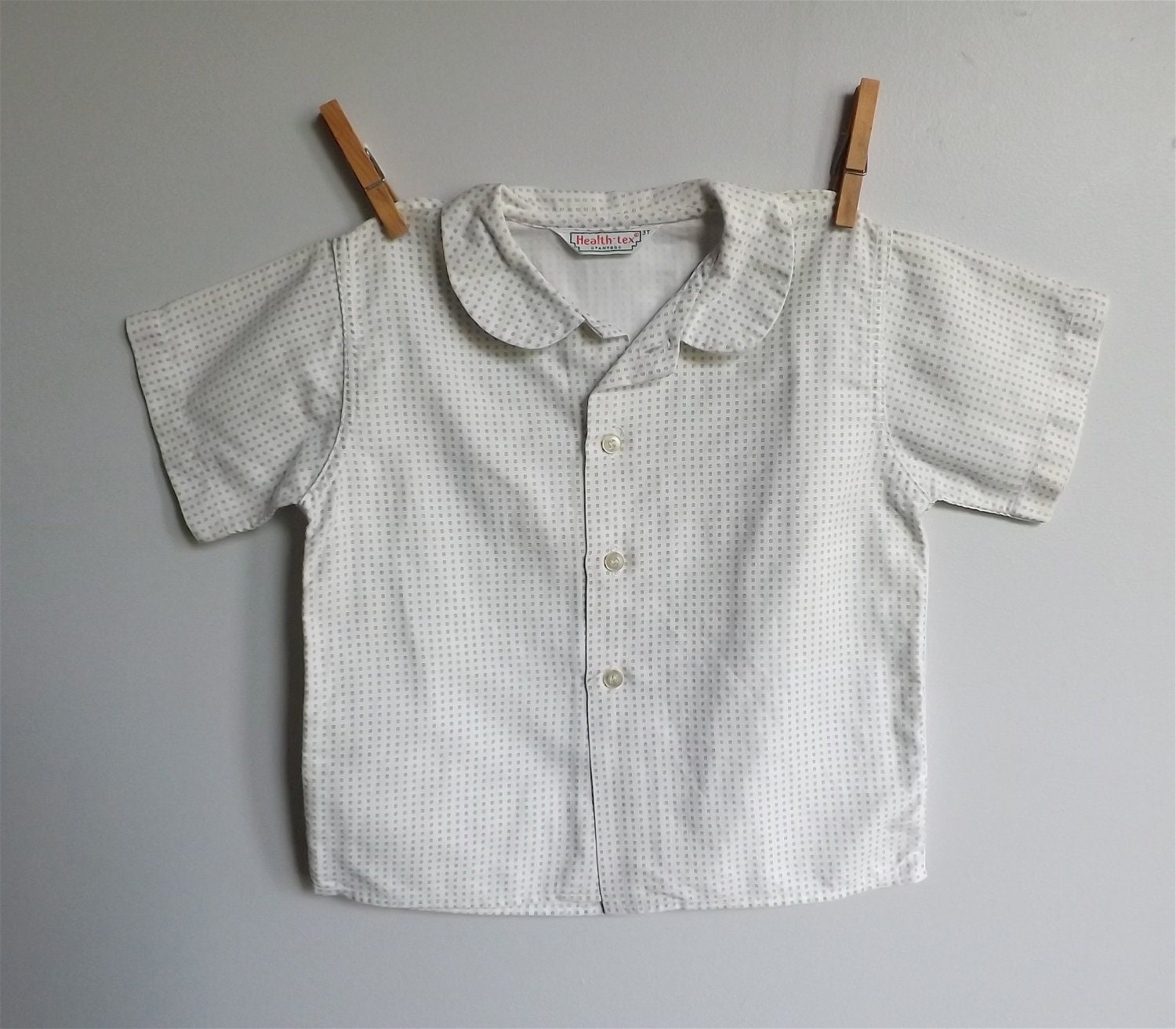1950s Vintage patterned shirt with overalls loops