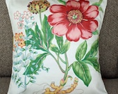Pillow Cover"Handmade Vintage Botanical Print Gorgeous Slight Sheen 15x15