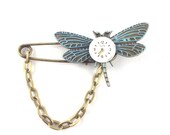 Pin - Patina Steampunk Dragonfly Kilt Pin Brooch
