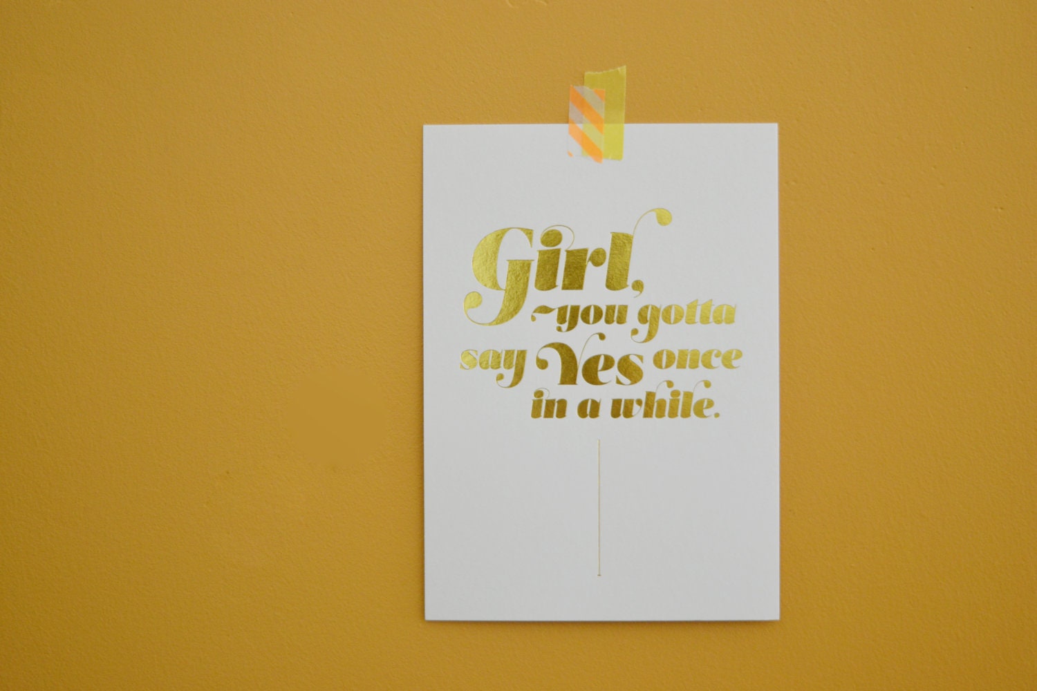 SAY YES Gold Foil Postcard