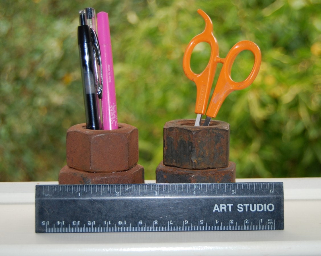 Steampunk Office desk set pen pencil organizer