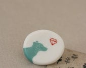 Diamond Bear - Porcelain Pin
