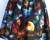 Women's Full Skirt Made From Planets Fabric - Solar System, Galaxy, Space