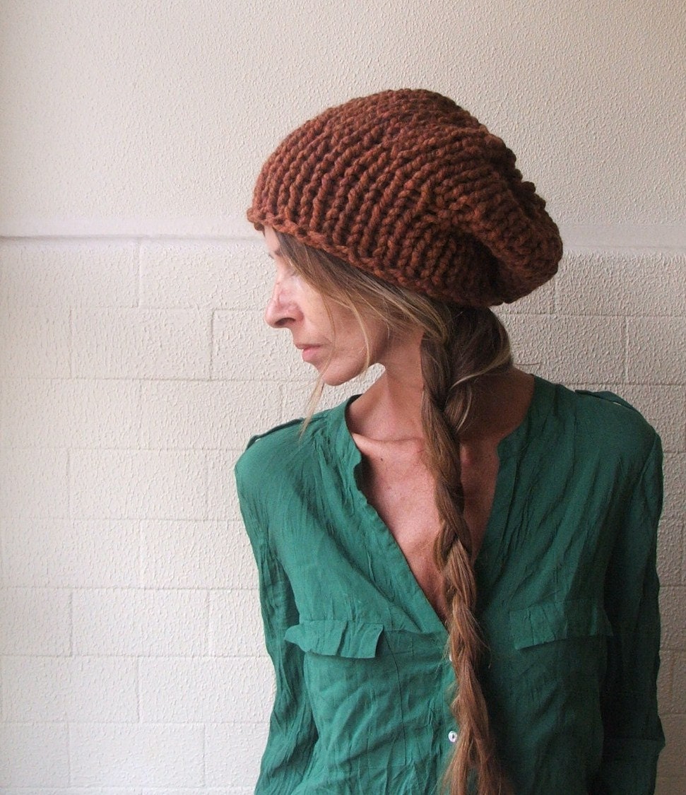 rusty brown chunkier hat, Vegan Friendly