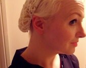 1940s retro snood hairnet in cool cream - Elizabeth