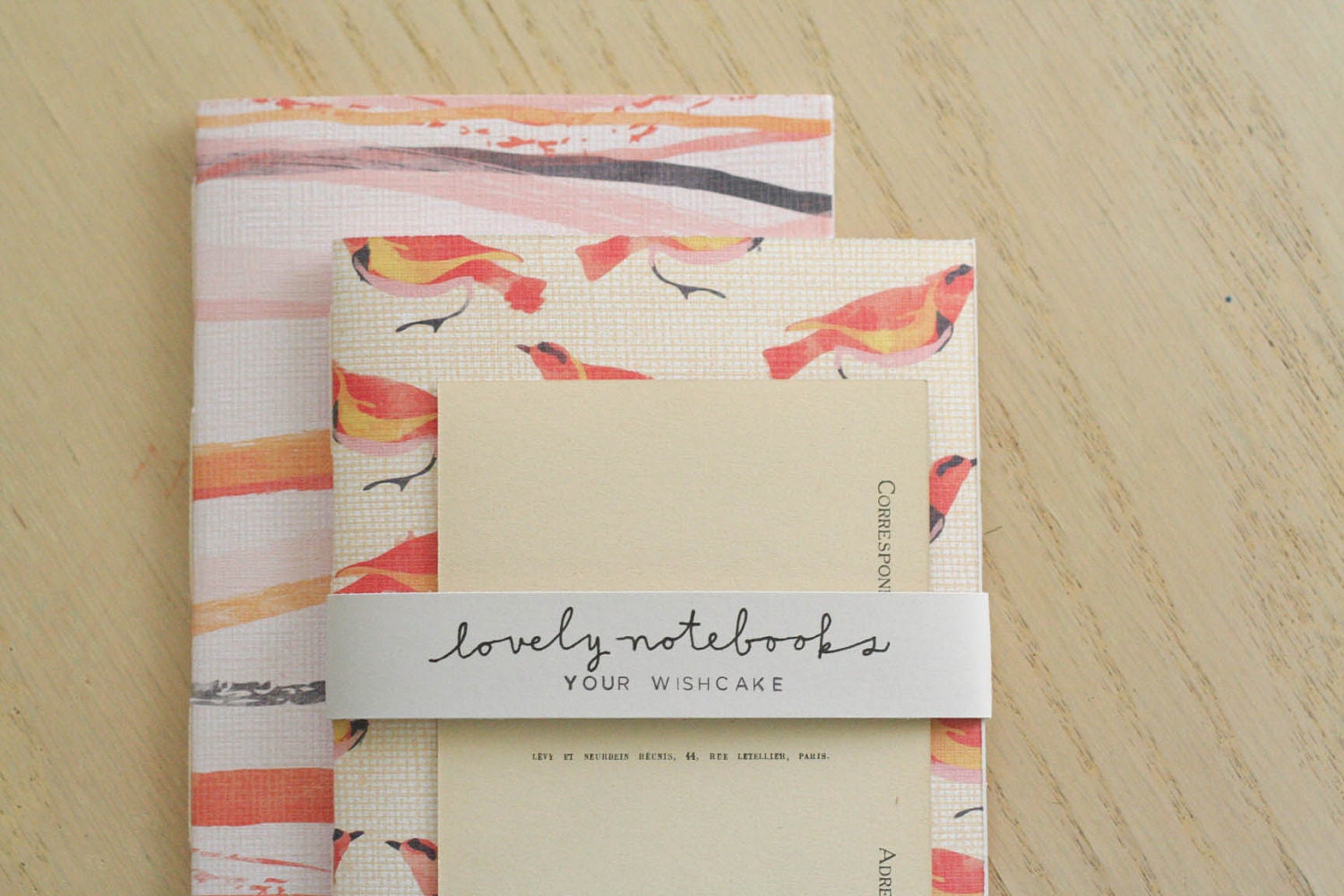 lovely notebooks, wings and watercolor.