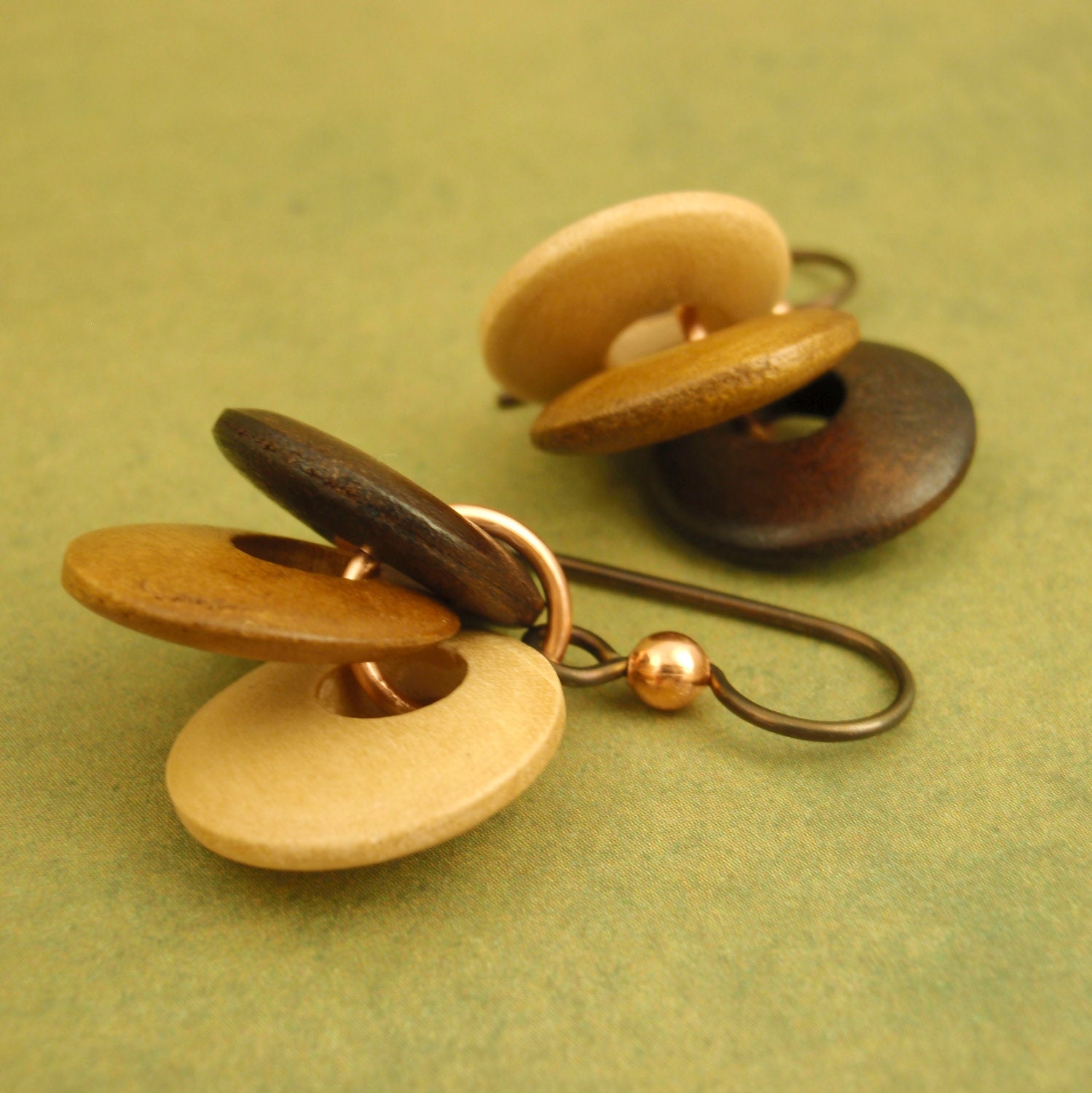 Natural Latte Art Earrings - Hypo Allergenic Niobium