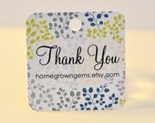 Custom Tags Floral Pattern Yellow Blue Thank You Tag Hang Tag Product Packages