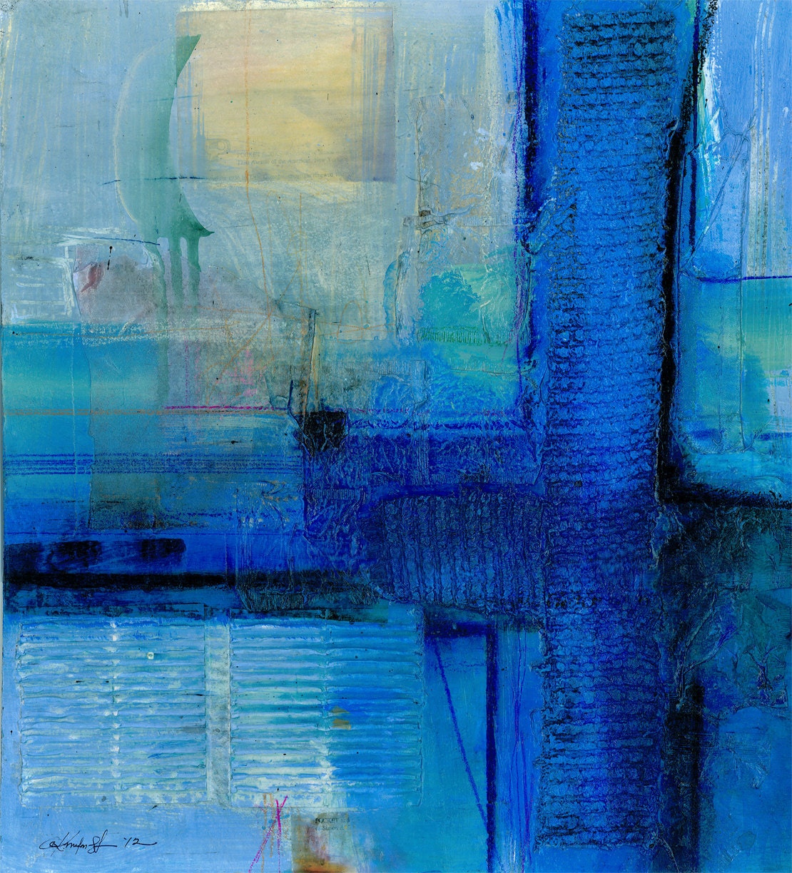 Serene Moments No. 2 ... Large Original Contemporary Modern Zen mixed media art painting by Kathy Morton Stanion EBSQ