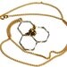 Mini Sterling Silver Honeycomb on 24 inch Brass Chain