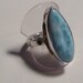 Larimar Ring ... Sterling Silver and 14 kt Gold ... size 7 to size 8 ........... e350