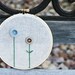 Vintage Button Flowers - Modern Cross Stitch Hoop Art