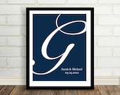 Wedding Gift  : Personalized Monogram Wedding Art Print - 8x10 / Bridal Shower Present - Engagement Gift