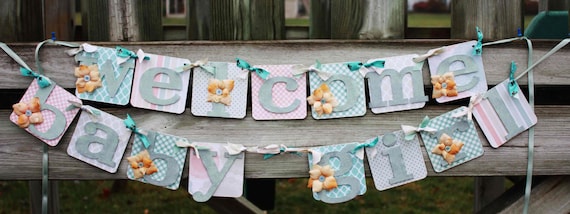 Baby Girl Shower Decoration - Welcome Baby Banner Il_570xn