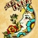 Old School Tattoo Art Moon LA LUNA Loteria Print 8 x 10
