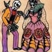 WEDDING COUPLE Day of the Dead Art Print 11 x 14