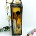 Reliquary Garden Shrine Necklace, Rosary Shadowbox, Vintage Bead Chain, Original Collage Art Necklace -- The Butterfly Garden