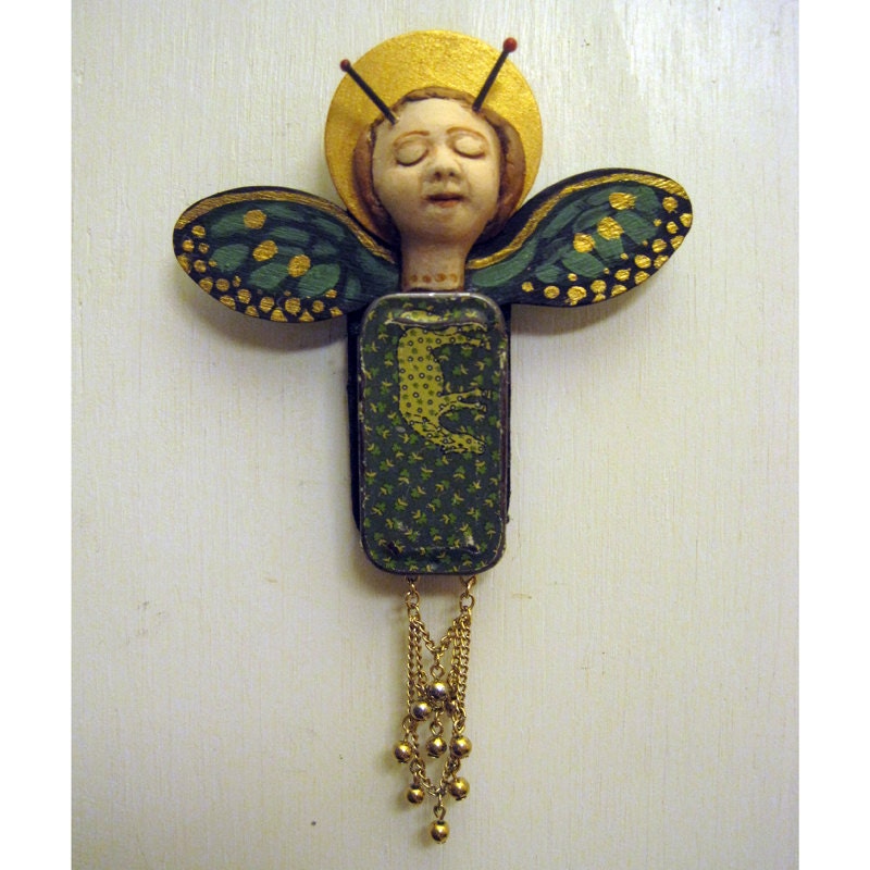ooak BUTTERFLY DREAMS found object mixed media RESERVED for Gail