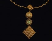 A  set-Vintage Inspired Buttons Costume Jewelry-necklace-Bracelet-Earrings-"August"