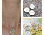Engraved Necklace, Map Necklace, Engraved Map Necklace, Bridesmaid Gift, Personalized Bridesmaids Gifts