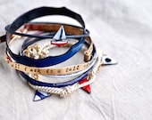 Nautical Enamel Bangle Set - Sea Fever - Mixed Layer Stacking Bracelets