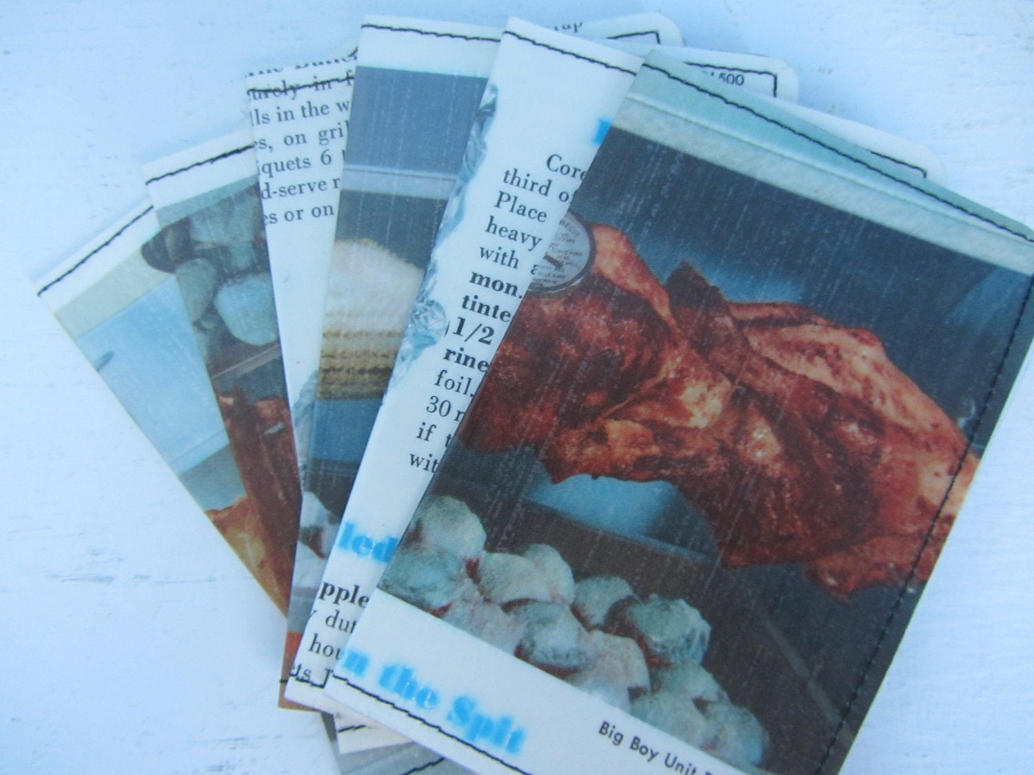 Slim Wallet- Vintage Cookbooks- Meats- choose 1