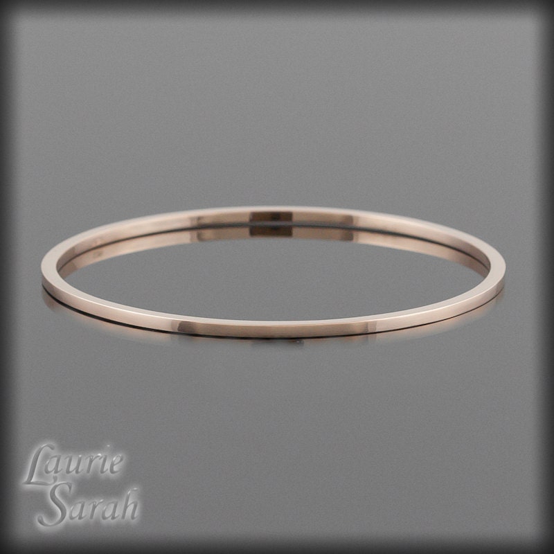 Solid Gold Bangle - Available in White, Rose or Yellow Gold - LS1398
