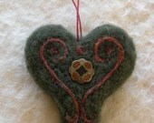 needle felted heart