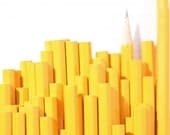 50% OFF SALE- Still Life Photograph, School, Teacher, Yellow Home Decor - 5x5 inch Photo -Pencil Skyline