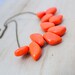 Lava Turquoise Bib Necklace - Genuine Red-Orange Turquoise Statement Necklace In Antiqued Brass