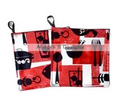 Retro 50s-60s Kitchen Pot Holders Hot Pads Set of 2 Kitchen Home Decor
