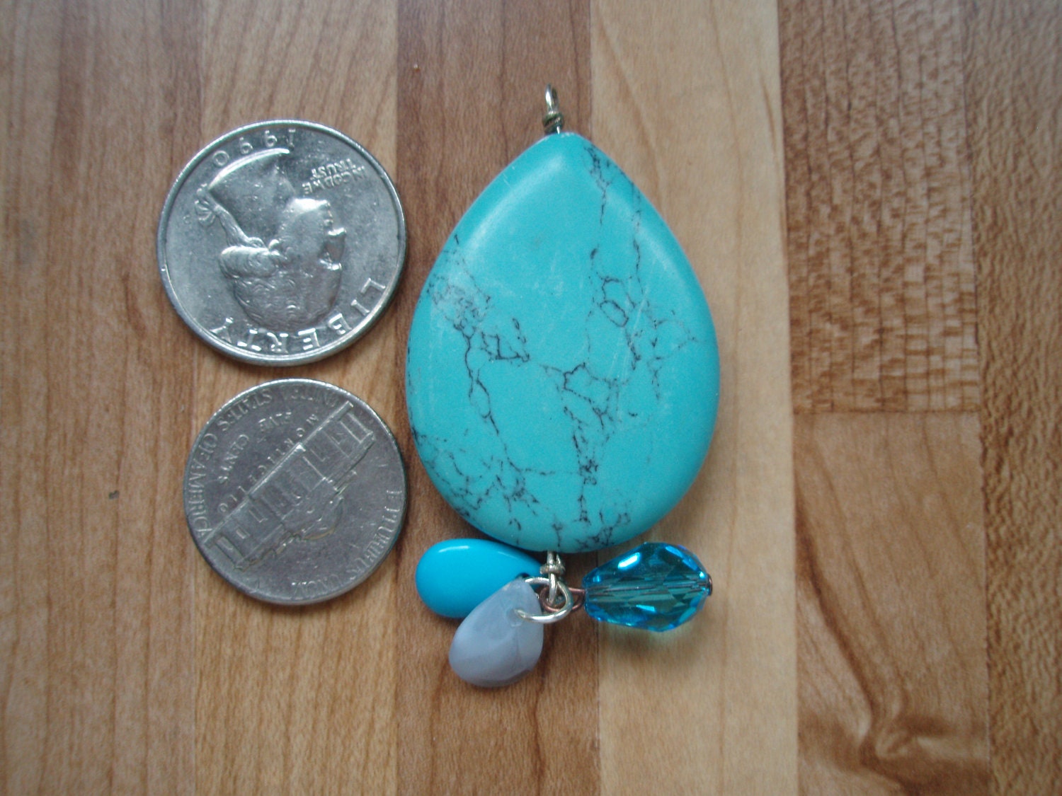 Turquoise Dyed Howlite Pendant
