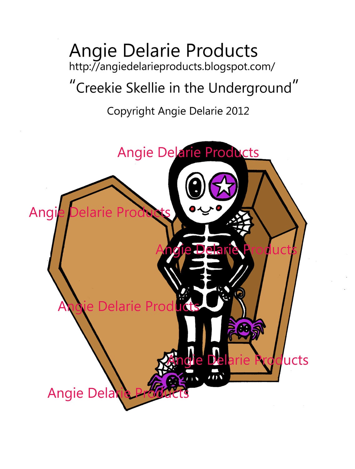 Creeky Skellie in the Underground Colour- Digital Stamp