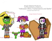 Halloween 2012 Characters Colour- Digital Stamp