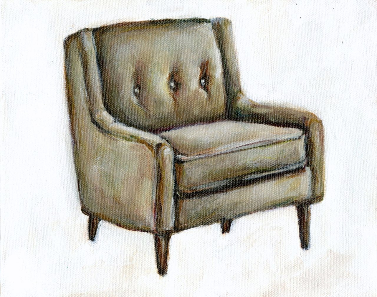 Vintage Chair -  Original 8x10 Painting - Chair Illustration